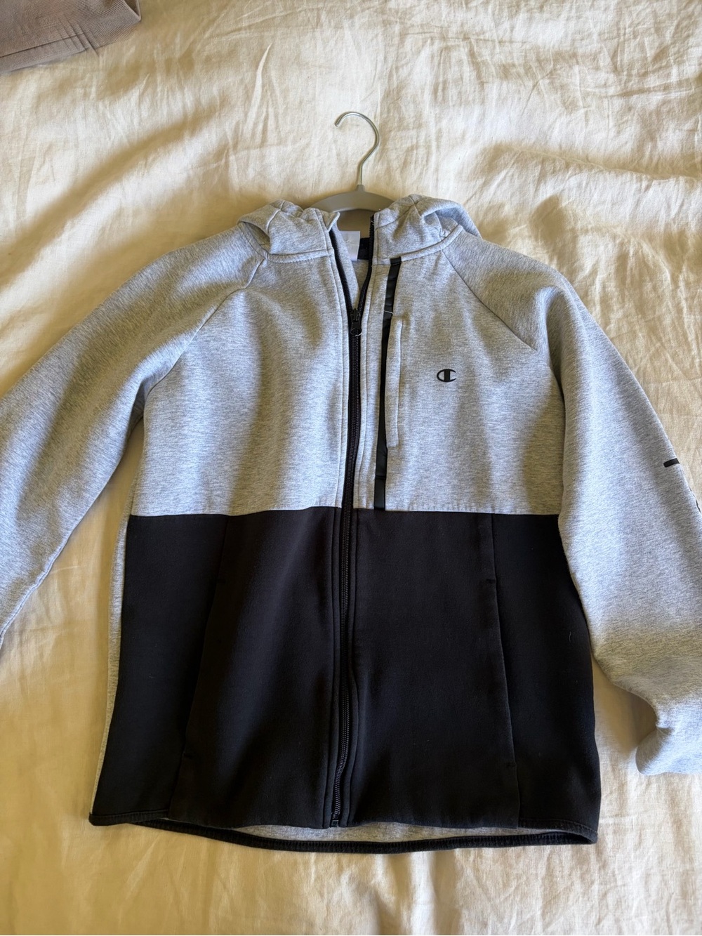 Champion Men’s Gray and Black Full-Zip Hoodie Jacket